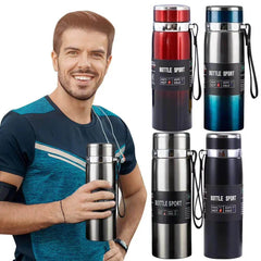 1L Insulated Stainless Steel Water Bottle with Handle - Perfect for Hot & Cold Drinks On-the-Go - Creatique