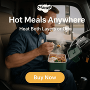 Electric Lunch Box for Adults, 100W 3.5L 2-Layer Portable Food Warmer for Men, Dual Mode 2.5L + 1L Large Heated Lunch Box for Car/Truck/Work, Lonchera Eléctrica Portátil Para Calentar Almuerzo - Creatique