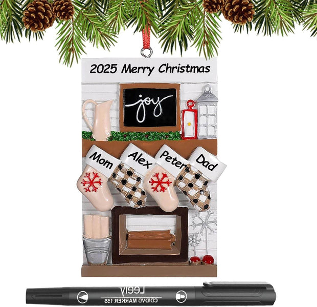 Personalized Christmas Ornaments 2025 Family of 2/3/4/5/6 Custom Christmas Ornament with Names Customized Family Ornaments for Christmas Tree Decoration Customized Gifts, Family of 5 - Creatique