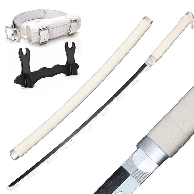 104cm Cosplay Demon Slayer Wooden Sword – Authentic Anime Katana Replica with Stand and Belt - Creatique