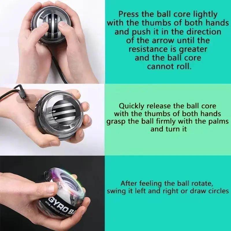Enhance Your Strength with the New LED Gyro Power Ball Trainer - Real-Time Speed and Maximum Performance Arm Exerciser - Creatique