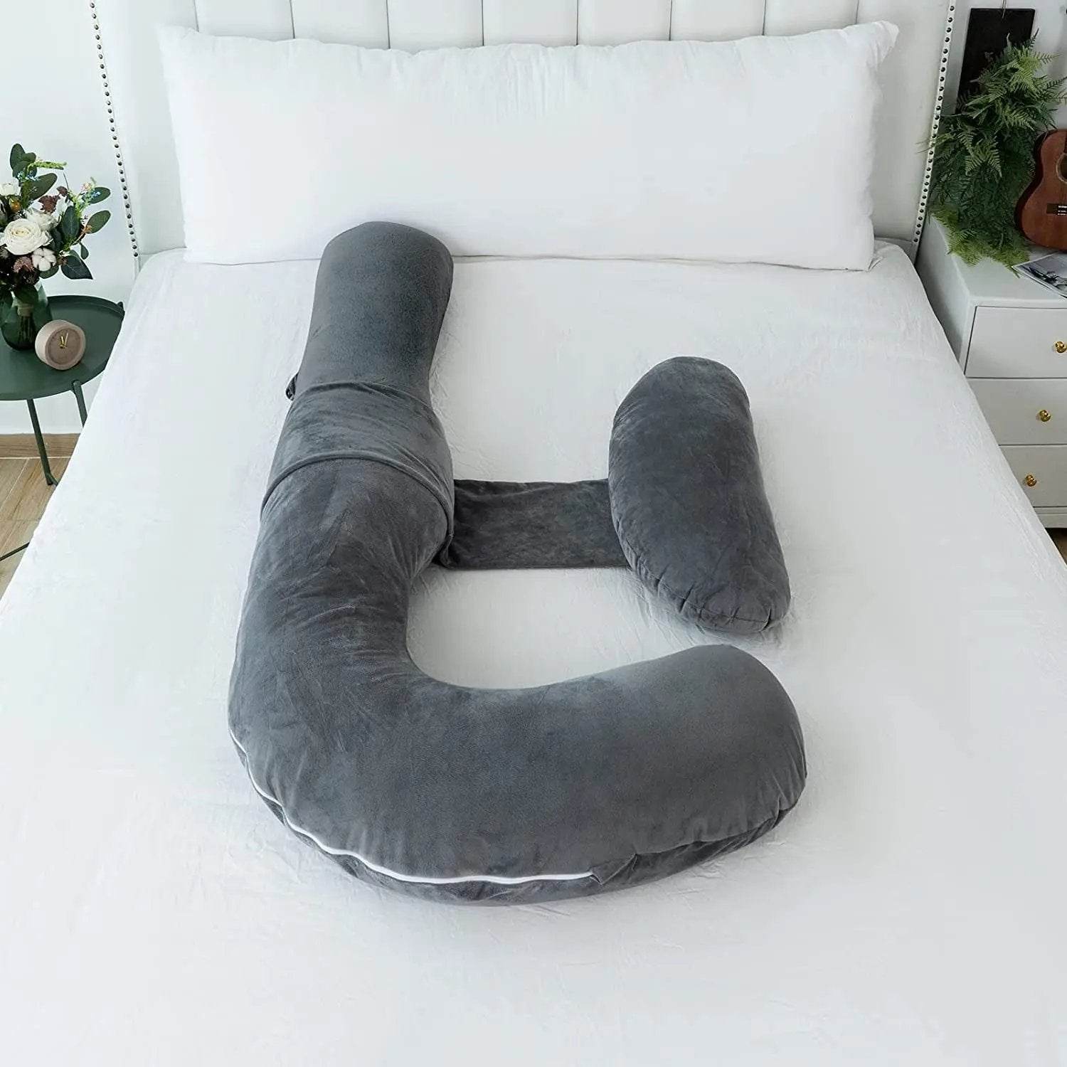 Full Body Pregnancy Pillow – Soft Velvet Cover - Creatique