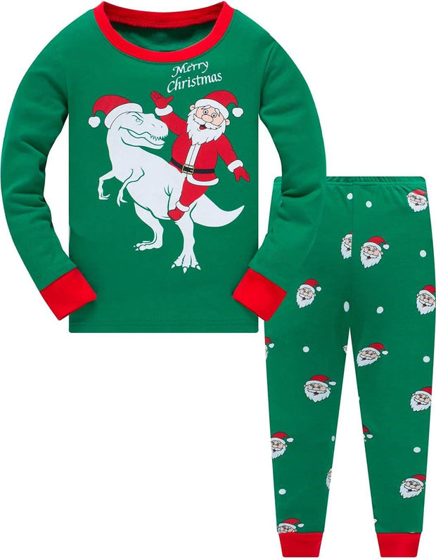 Little Boys Girls Christmas Pajamas Sets for Toddler 100% Cotton Dinosaur Starry Sleepwear Long Sleeve 2 Pcs Kids Clothes Pjs - Creatique