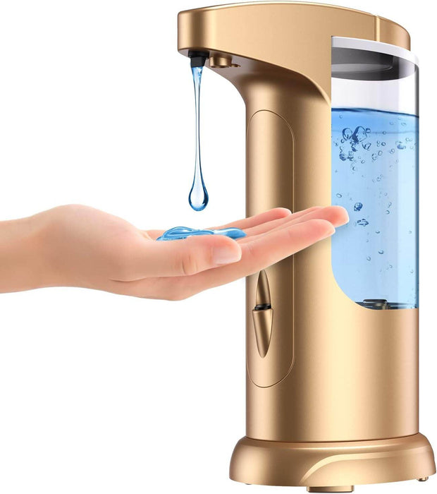 370Ml Touch-Free Battery Operated Electric Automatic Liquid Soap Dispenser - Adjustable Soap Dispensing Volume - Premium Soap Dispenser for Kitchen Bathroom Toilet Rose Gold - Creatique