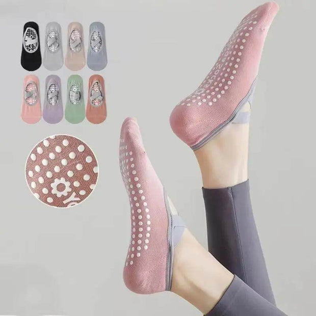 Non-Slip Breathable Yoga Socks for Women - Silicone Bandage Pilates & Dance Fitness Cotton Socks - Creatique