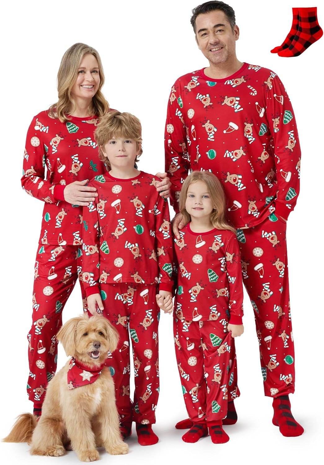 Christmas Family Matching Pajama Sets Includes Christmas Socks - Perfect for Family Photos & Holiday Celebrations - Creatique