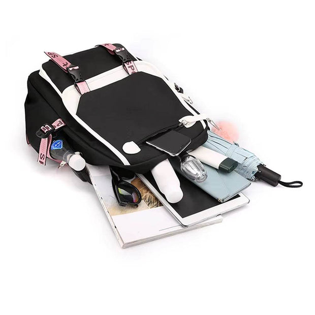 Kawaii Kpop Demon Hunters USB Charging Backpack - Large Capacity Anime School Bag for Teenagers - Creatique