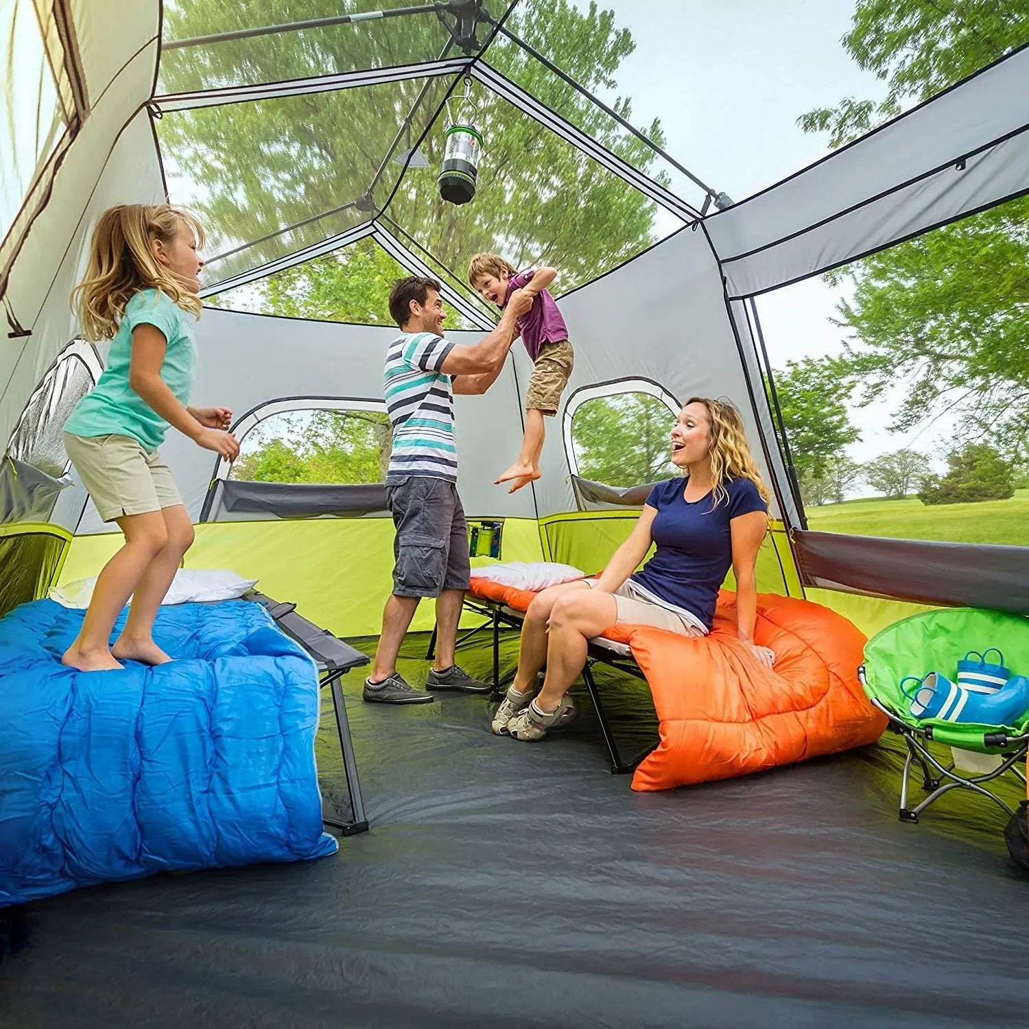 Family Camping Tent – 9 Person, Green - Creatique