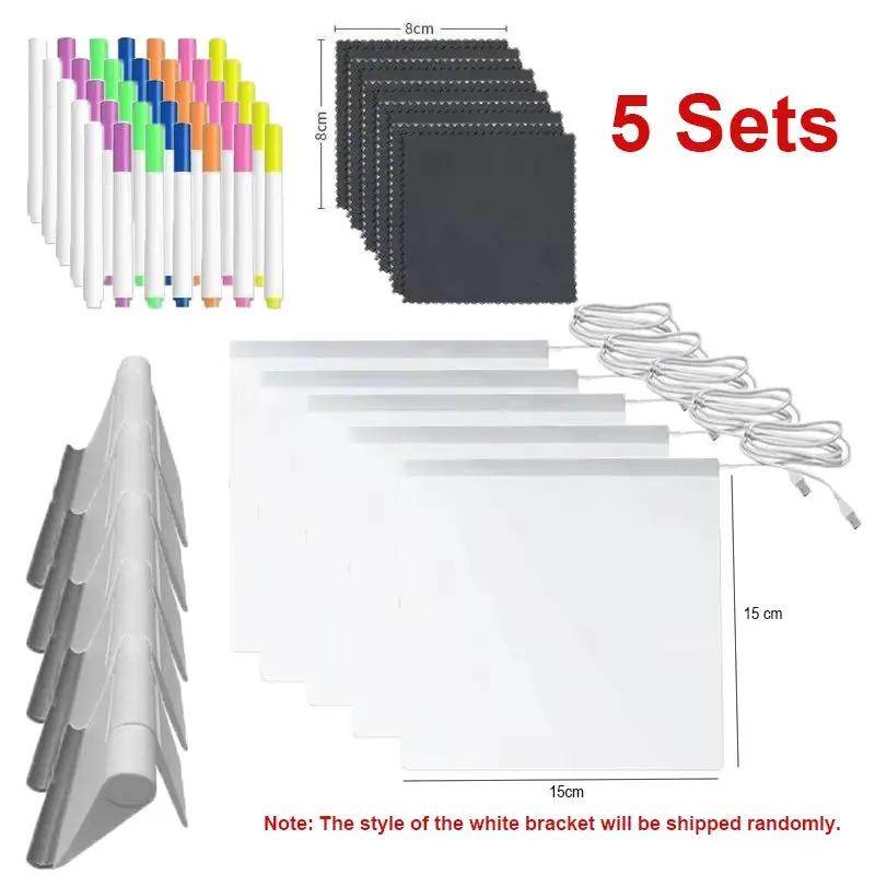 Light up Acrylic Message Board Rewritable DIY Children'S Glowing Drawing Board Message Lamp with 7 Colorful Pens - Creatique