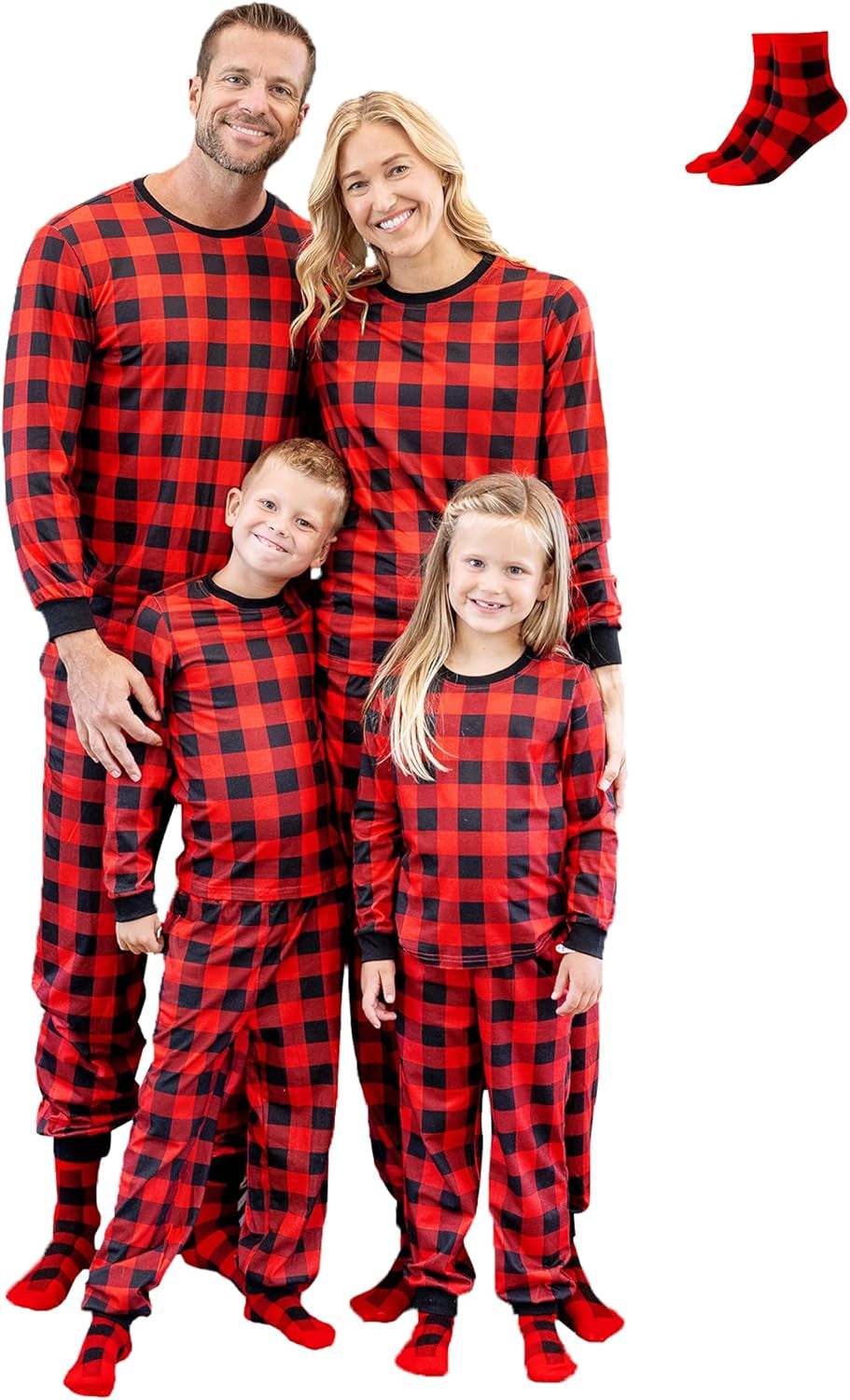 Christmas Family Matching Pajama Sets Includes Christmas Socks - Perfect for Family Photos & Holiday Celebrations - Creatique