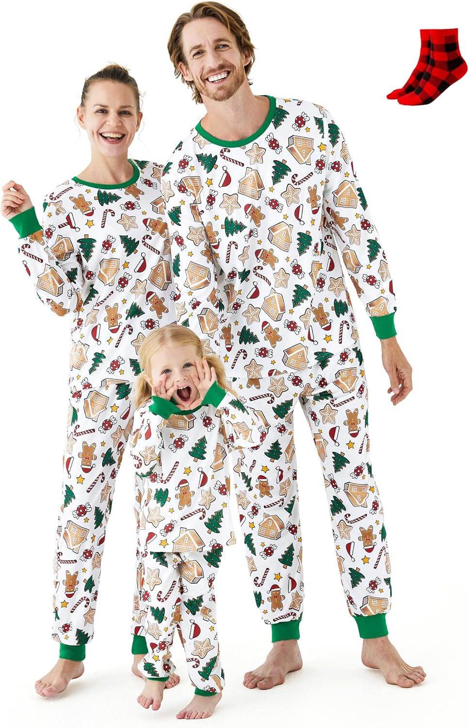 Christmas Family Matching Pajama Sets Includes Christmas Socks - Perfect for Family Photos & Holiday Celebrations - Creatique