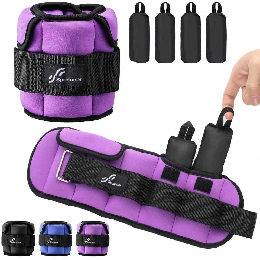 Adjustable Wrist and Ankle Weights for Men & Women - Versatile 1-10 lbs Leg Weights for Enhanced Gym Fitness - Creatique