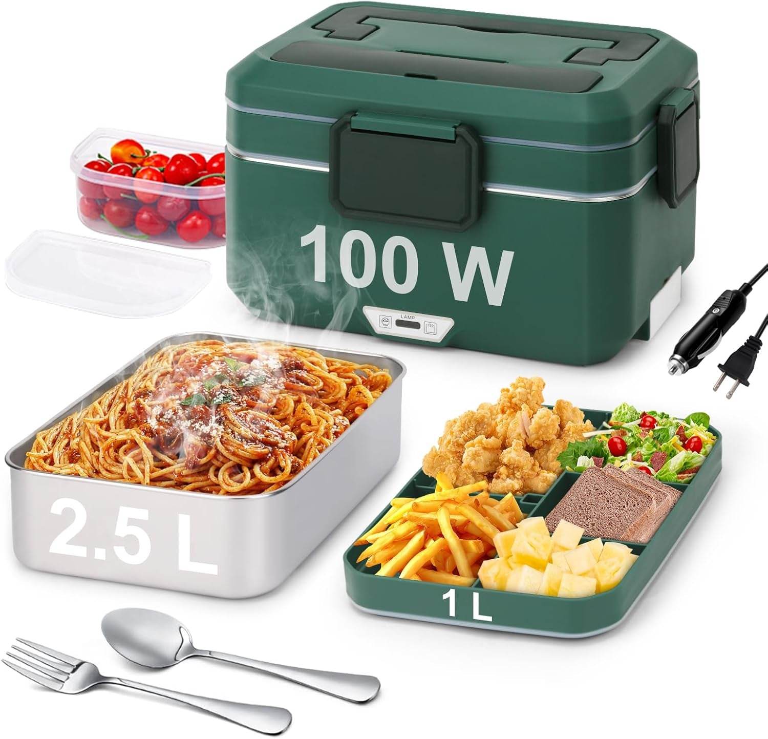 Electric Lunch Box for Adults – 3.5L Dual-Layer Portable Food Warmer for Car, Truck & Work - Creatique