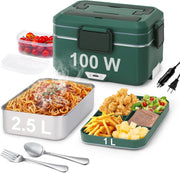 Electric Lunch Box for Adults, 100W 3.5L 2-Layer Portable Food Warmer for Men, Dual Mode 2.5L + 1L Large Heated Lunch Box for Car/Truck/Work, Lonchera Eléctrica Portátil Para Calentar Almuerzo - Creatique