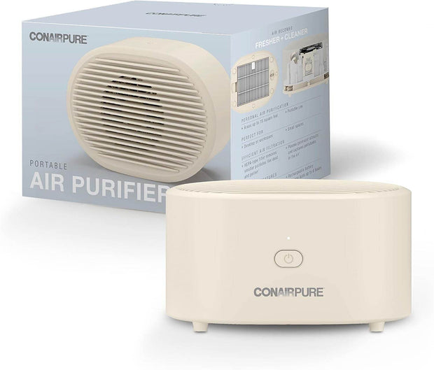 Portable Small Air Purifier, Rechargeable Corded/Cordless, HEPA Air Filter, Allergy Relief, Dust, Pollen, Odor Control, Bedroom, Dorm Room, Small Room - Creatique