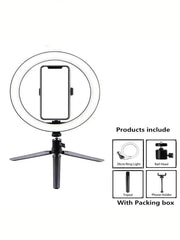 26Cm Ring Light with Adjustable Tripod Stand – Perfect for Photography and Video! - Creatique