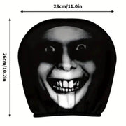 2Pcs Face Printed Car Pillowcase Soft Comfortable Decorative Cushion Cover Auto Seat Headrest Washable Polyester Fabric - Creatique