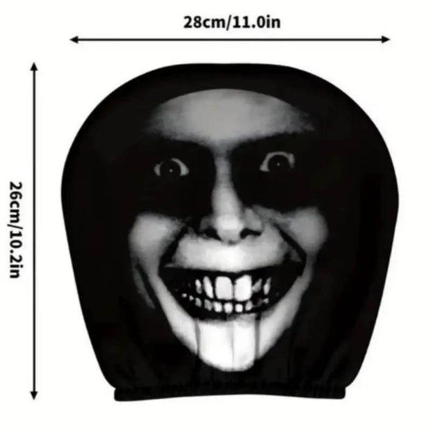 2Pcs Face Printed Car Pillowcase Soft Comfortable Decorative Cushion Cover Auto Seat Headrest Washable Polyester Fabric - Creatique