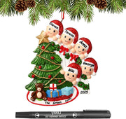Personalized Christmas Ornaments 2025 Family of 2/3/4/5/6 Custom Christmas Ornament with Names Customized Family Ornaments for Christmas Tree Decoration Customized Gifts, Family of 5 - Creatique