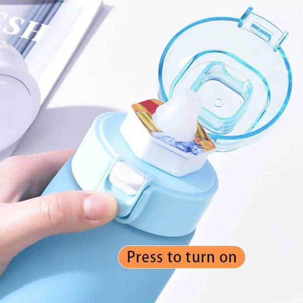 Flavor-infused 650ml Sports Water Bottle with 7 Scented Pods – Leakproof & Straw for Gym & Outdoor Fun! - Creatique