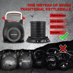 Transform Your Home Workouts with the Ultimate 7-In-1 Adjustable Kettlebell - Switch Weights from 5-44 LBS for Versatile Strength Training! - Creatique