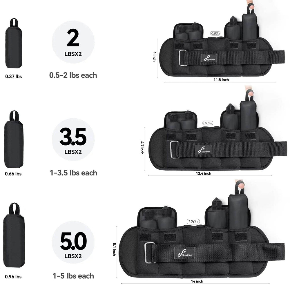 Adjustable Wrist and Ankle Weights for Men & Women - Versatile 1-10 lbs Leg Weights for Enhanced Gym Fitness - Creatique