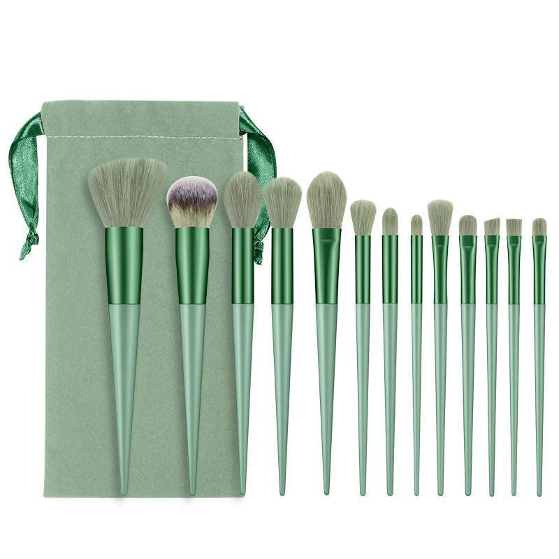 Complete makeup brush kit with portable storage pouch for travel
