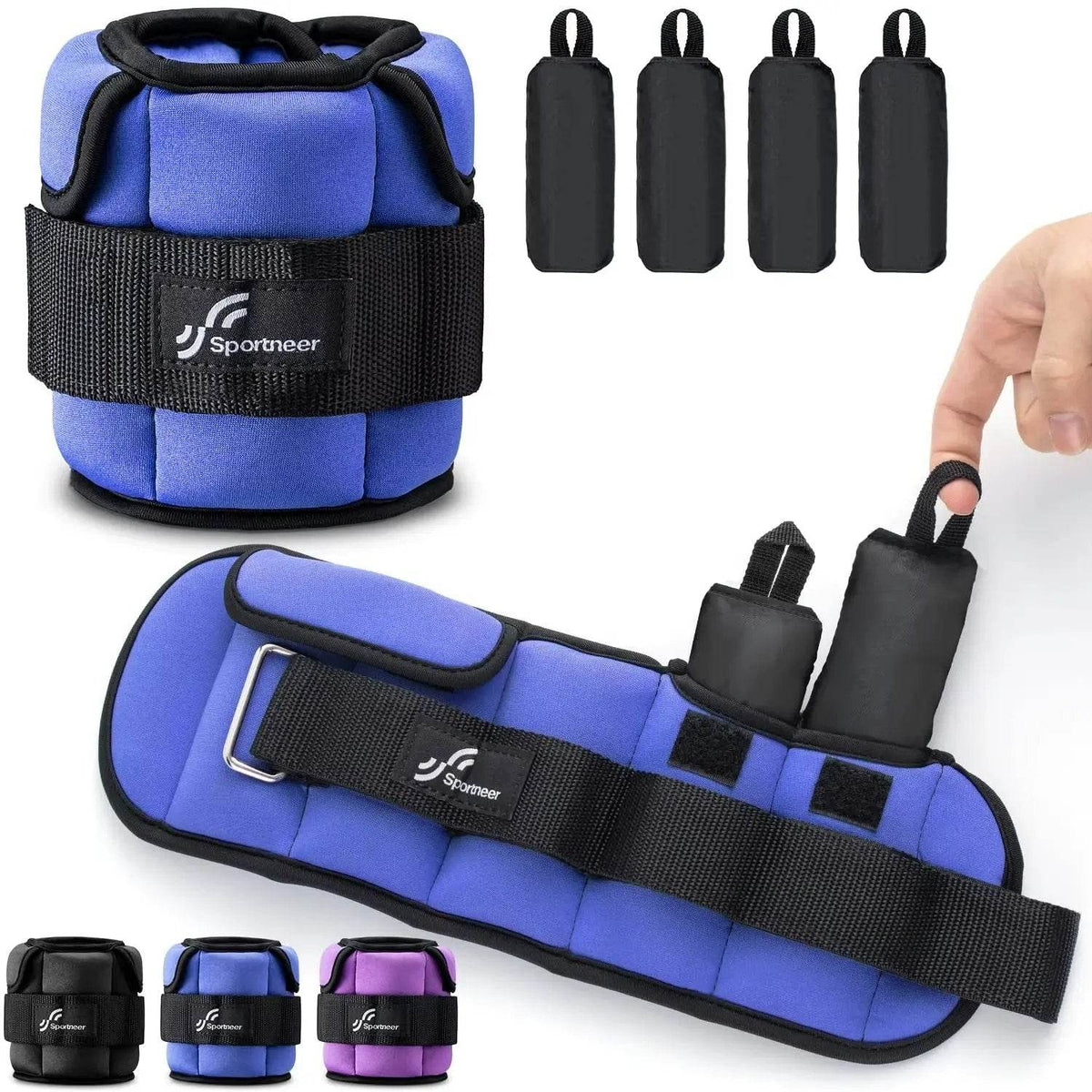 Adjustable Wrist and Ankle Weights for Men & Women - Versatile 1-10 lbs Leg Weights for Enhanced Gym Fitness - Creatique