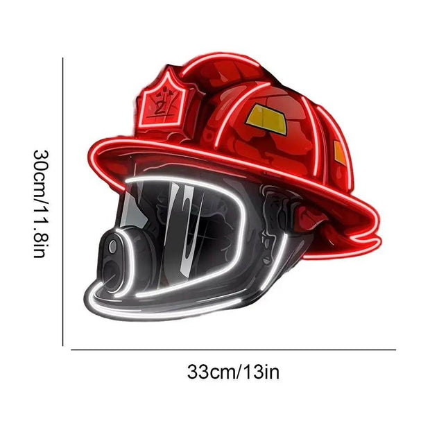 Firefighter Helmet Neon Sign USB Powered High Quality Acrylic Board Art Neon Neon Light Sign Hanging Ornament for Room Wall Deco - Creatique