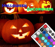Halloween Pumpkin Lights with Timer Remote, Battery Operated RGB Pumpkin Lights Flickering Flameless LED Candles Halloween Decor Jack-O-Lantern Decorations - Creatique