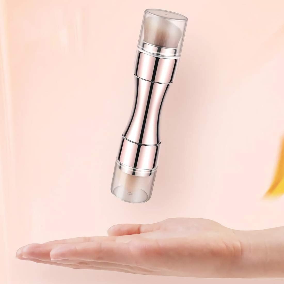 4-in-1 retractable makeup brush with interchangeable heads for eyes lips and face