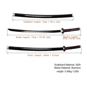 104Cm Cosplay Anime Demon Slayer Katana Sword Kimetsu No Yaiba Wooden Weapon Sword Toy Katanas Comes with a Stand and Belt. - Creatique