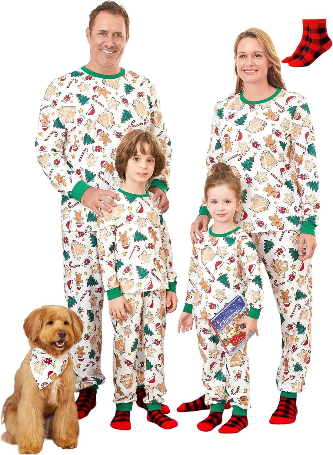 Christmas Family Matching Pajama Sets Includes Christmas Socks - Perfect for Family Photos & Holiday Celebrations - Creatique