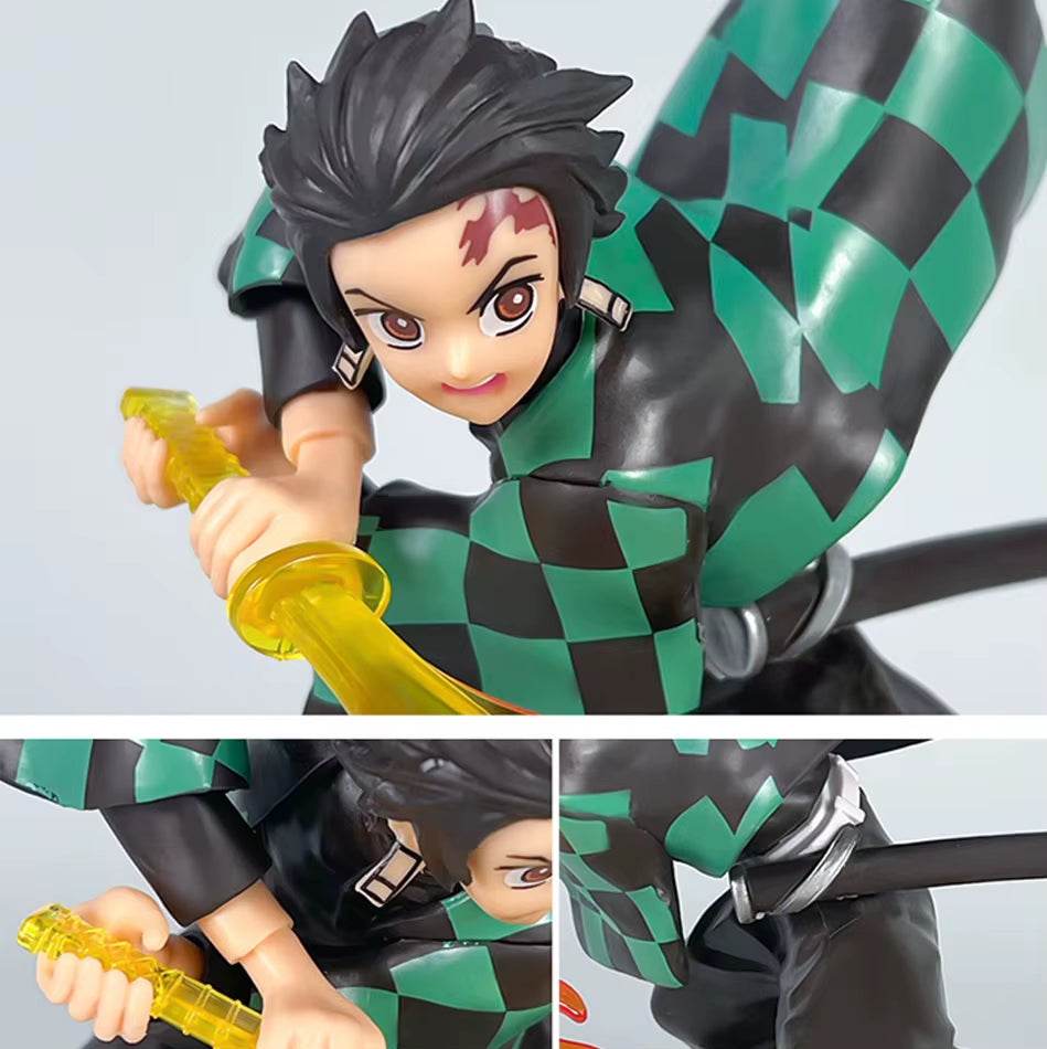 Demon Slayer PVC Action Figures - Tanjirou, Agatsuma, Zenitsu & Kyoujurou Collectible Model Toy Set for Kids & Gifts (14-22cm) - Creatique