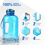 Motivational 3L Water Bottle with Straw & Handle - Leak Proof, BPA Free, Perfect for Active Men & Women - Creatique