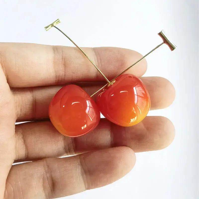 Small Fresh Sweet Lovely Cherry Cherries Cherries Earrings Pendant Fruit Earrings Red Cherry Earrings Charm Jewelry - Creatique