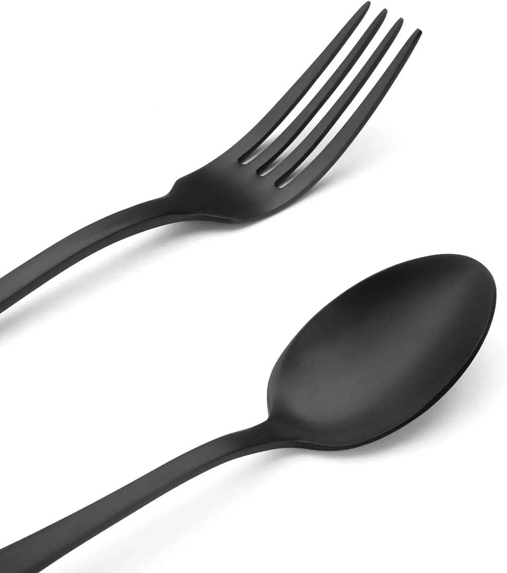 Flatware Set for 4 – Matte Black, Satin Finish - Creatique