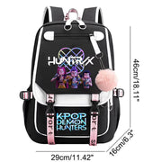 Kawaii Kpop Demon Hunters USB Charging Backpack - Large Capacity Anime School Bag for Teenagers - Creatique