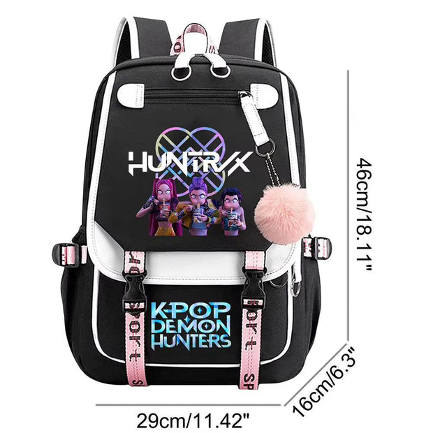 Kawaii Kpop Demon Hunters USB Charging Backpack - Large Capacity Anime School Bag for Teenagers - Creatique