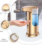 370Ml Touch-Free Battery Operated Electric Automatic Liquid Soap Dispenser - Adjustable Soap Dispensing Volume - Premium Soap Dispenser for Kitchen Bathroom Toilet Rose Gold - Creatique