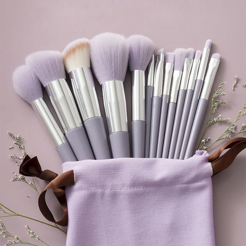 Full makeup brush collection with powder contour and detail brushes