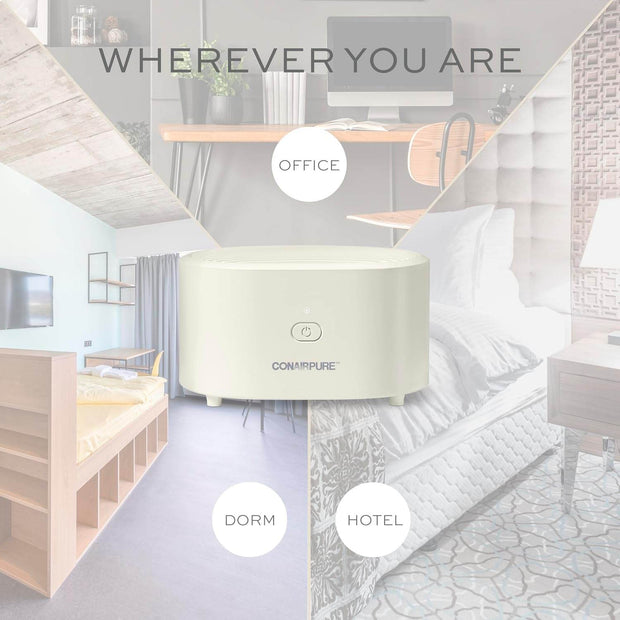 Portable Small Air Purifier, Rechargeable Corded/Cordless, HEPA Air Filter, Allergy Relief, Dust, Pollen, Odor Control, Bedroom, Dorm Room, Small Room - Creatique