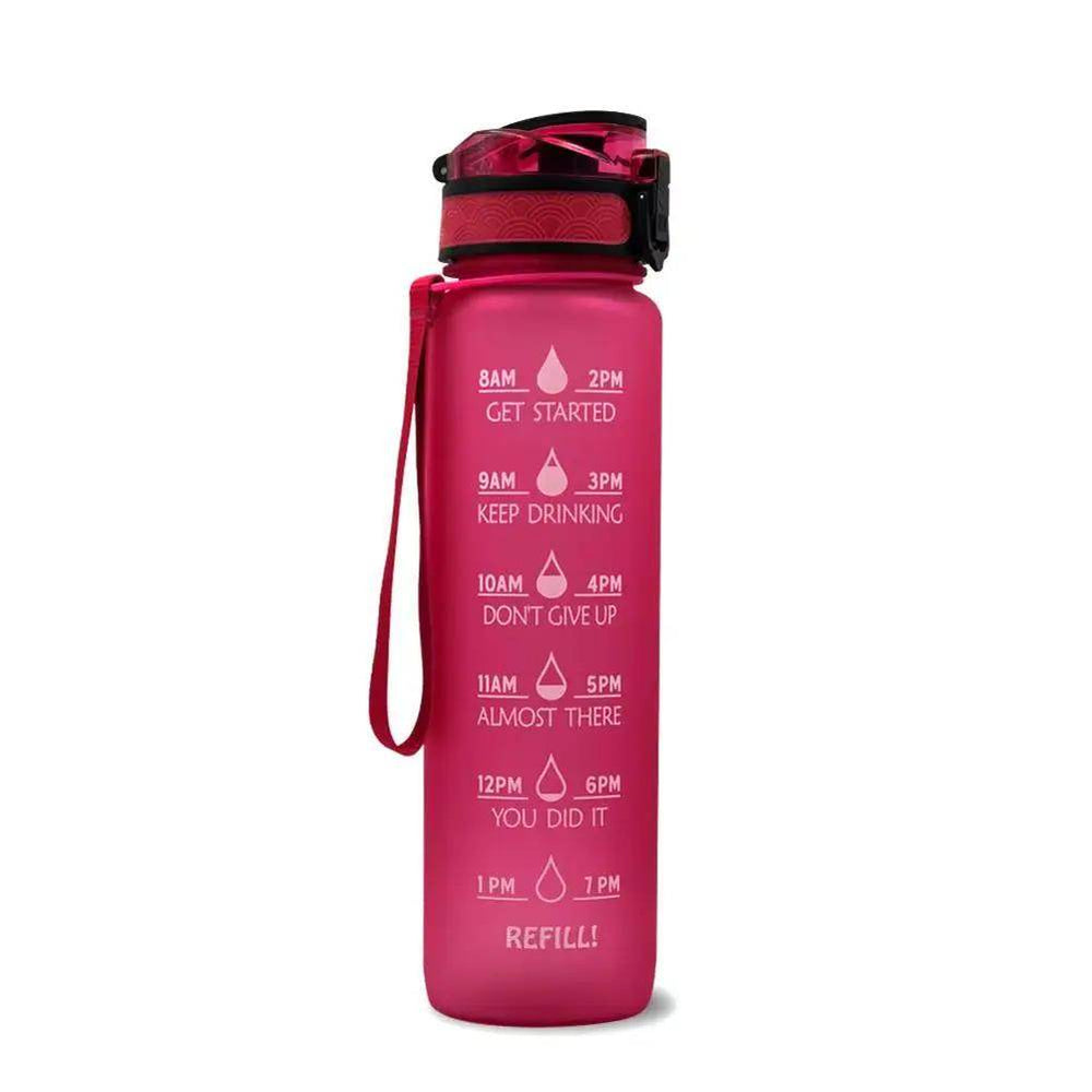 1L Leakproof Tritan Water Bottle with Time Scale & Bounce Cover - Perfect for Outdoor Sports & Fitness - Creatique