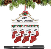 Personalized Christmas Ornaments 2025 Family of 2/3/4/5/6 Custom Christmas Ornament with Names Customized Family Ornaments for Christmas Tree Decoration Customized Gifts, Family of 5 - Creatique