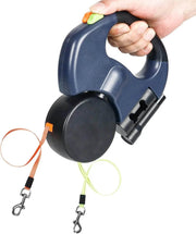 Dual Pet Leash Retractable Reflective Lead 360 Swivel Double Dog Walking Leash - Creatique