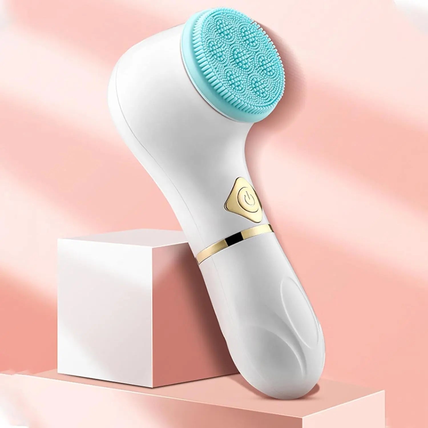 Electric facial cleanser brush with sonic vibration for deep pore cleansing