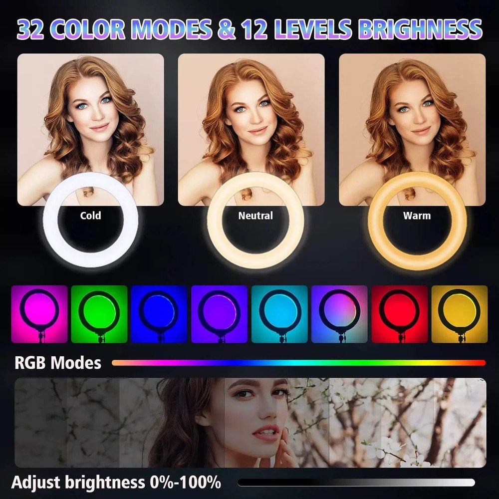 10-Inch Adjustable LED Ring Light with 160cm Tripod - Perfect for Live Streaming, Selfies, and Video Recording - Creatique