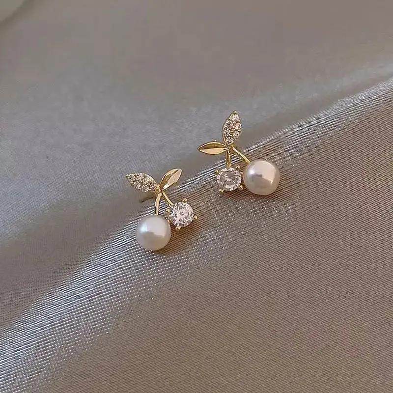 Small Fresh Sweet Lovely Cherry Cherries Cherries Earrings Pendant Fruit Earrings Red Cherry Earrings Charm Jewelry - Creatique