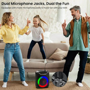 Outdoor Party Speaker with LED Light & Microphone - Creatique