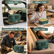 Electric Lunch Box for Adults, 100W 3.5L 2-Layer Portable Food Warmer for Men, Dual Mode 2.5L + 1L Large Heated Lunch Box for Car/Truck/Work, Lonchera Eléctrica Portátil Para Calentar Almuerzo - Creatique